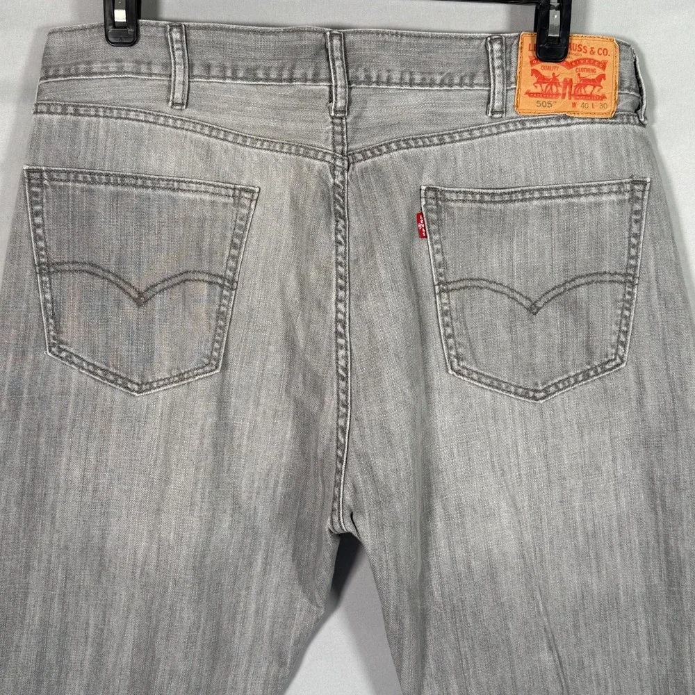 Levi's 505 Jeans Men Gray Denim Straight Rise 13